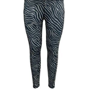 Ideology Animal-Print 7/8 Length High Rise Leggings Size Small Black/Silver